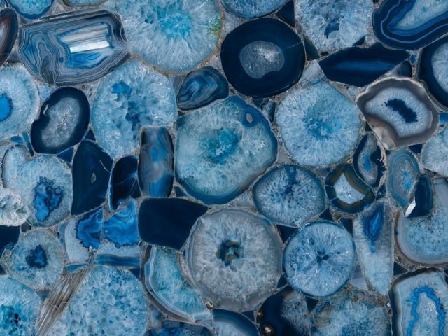 grama blend semi-precious stones blue agate