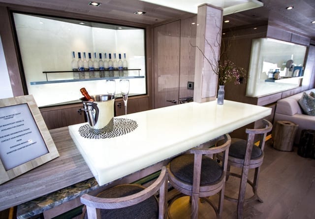 backlit stone marble bar