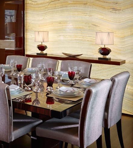 backlit vine cut onyx wall feature