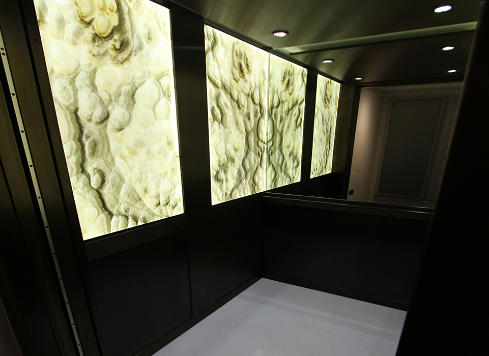 backlit onyx lift walls via grama blend uk