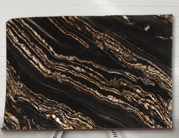 shot of black fusion granite slab from grama blend uk