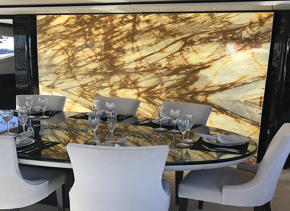 giallo seina backlit marble stone from grama blend uk