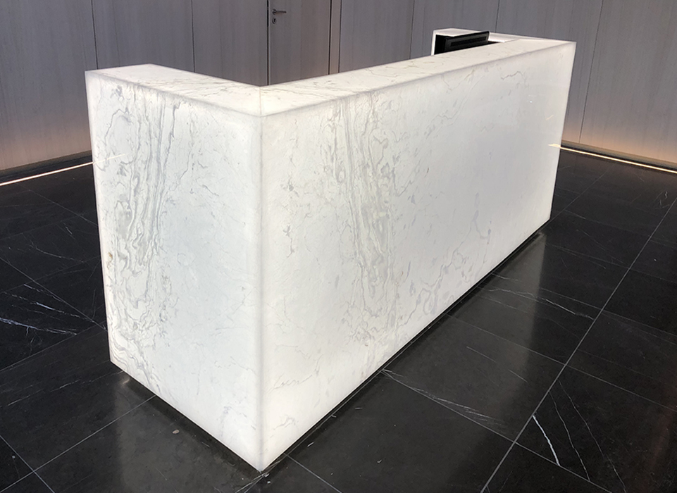 backlit onyx stone desk from grama blend uk