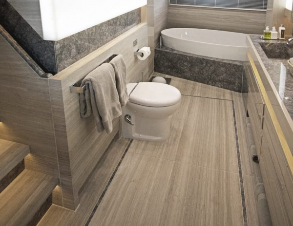 example of owner bathroom bulkhead panel stone from grama blend uk