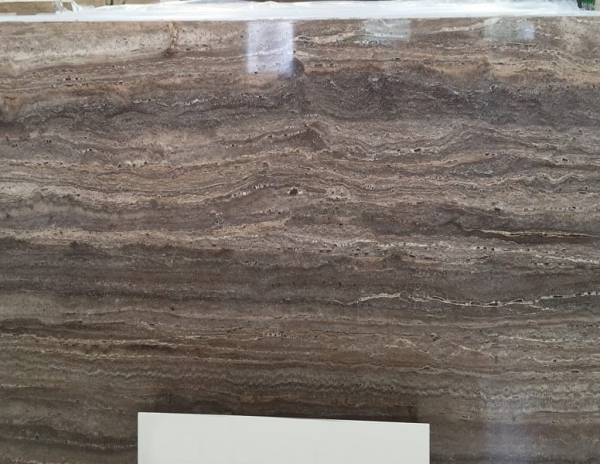 silver brown travertine slab stone from grama blend uk