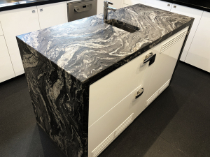 volcano black granite in kitchens from grama blend uk