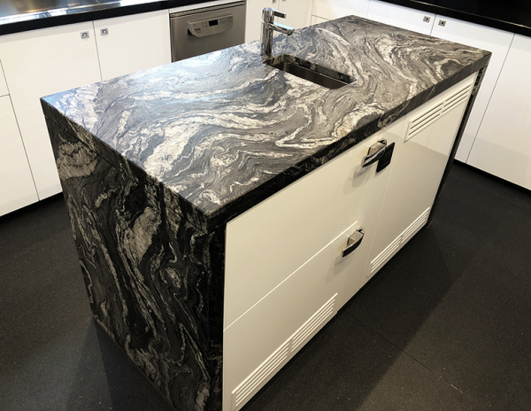 volcano black granite in kitchens from grama blend uk