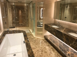 black and gold finished bathroom