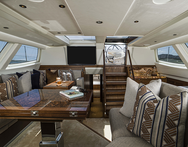 yacht interior with grama blend uk stone
